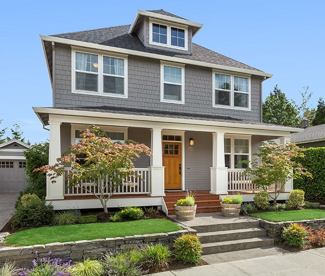 Home shown after a siding replacement