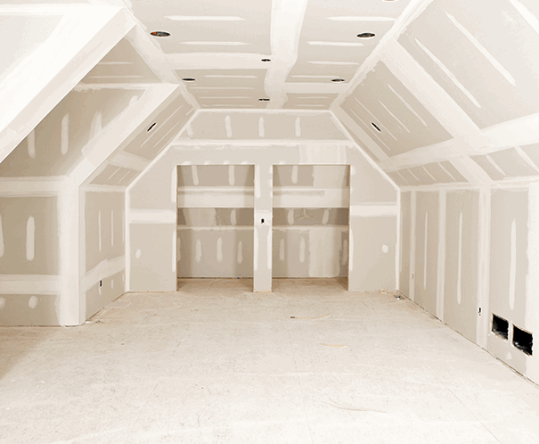 room finished with drywall