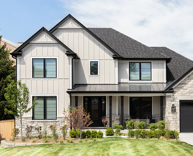 siding project on a neighborhood home