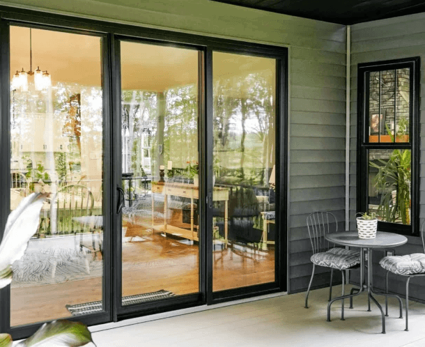 sliding glass door on a home