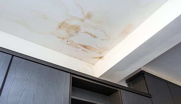 ceiling showing signs of wear