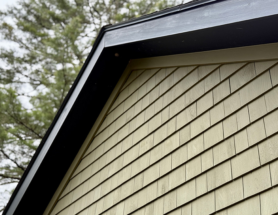 Close up view of siding on a home in North Carolina